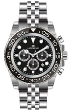 LORENZ Cronografo Luminous 26167AA Orologio Uomo Jubilee Nero Sub100 m