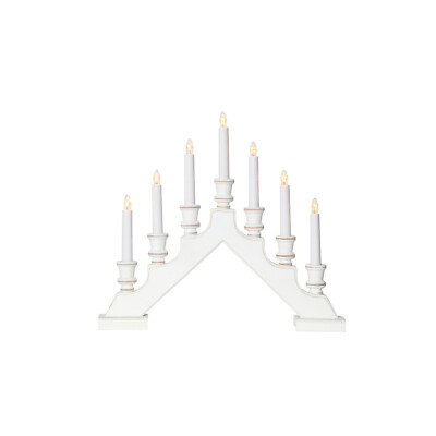 Star Trading  Lichterbogen ,Sara' aus Holz, weiß, 7-flammig, E10 Leuchtmittel, N