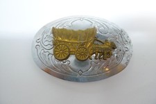 Covered Wagon Belt Buckle Chambers Belt Company USA Western