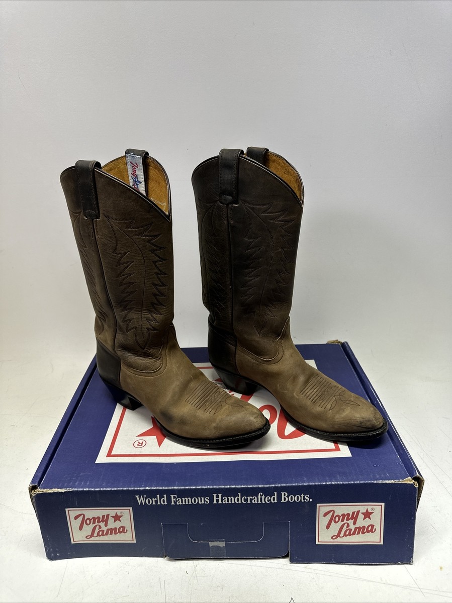 Tony Lama Boots 2609 9.5 B Distressed Leather Western Cowboy