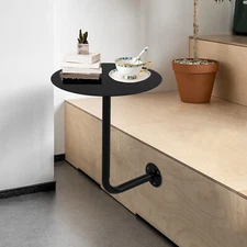 Black Coffee Table Wall-mounted Bar Table Modern Pub Table for Home/Commercial