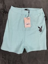 playboy x missguided green rib bunny logo booty shorts. Size Uk 6