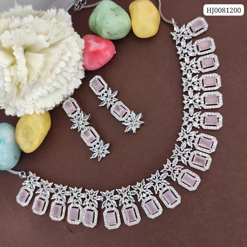 Pink hotsell cz necklace