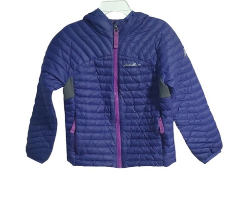 Piumino bambino Eddie Bauer XXS (3-4) viola ventilato elasticizzato cappuccio tasche zip