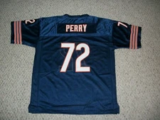 WILLIAM PERRY Unsigned Custom Chicago Sewn New Football Jersey Sze S-3XL Blue/Wh