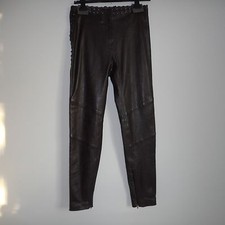 NWT 880 JUST CAVALLI OVIS ARIES DYED LEATHER LAMB BRAIDED ANKLE ZIP PANTS SZ 42