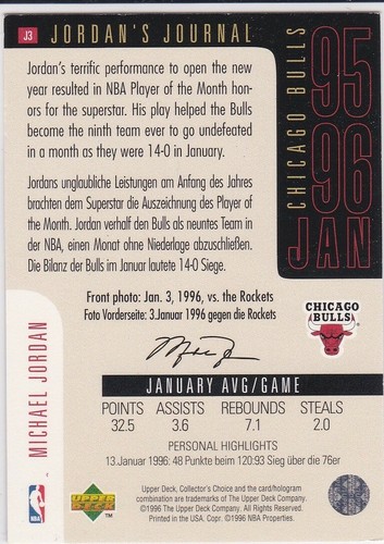 MICHAEL JORDAN Upper Deck BULLS HoloGram $$ Insert Basketball Card JOURNAL LE! - Picture 2 of 2
