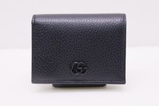 GUCCI GG Logo Marmont Compact Wallet Leather Black