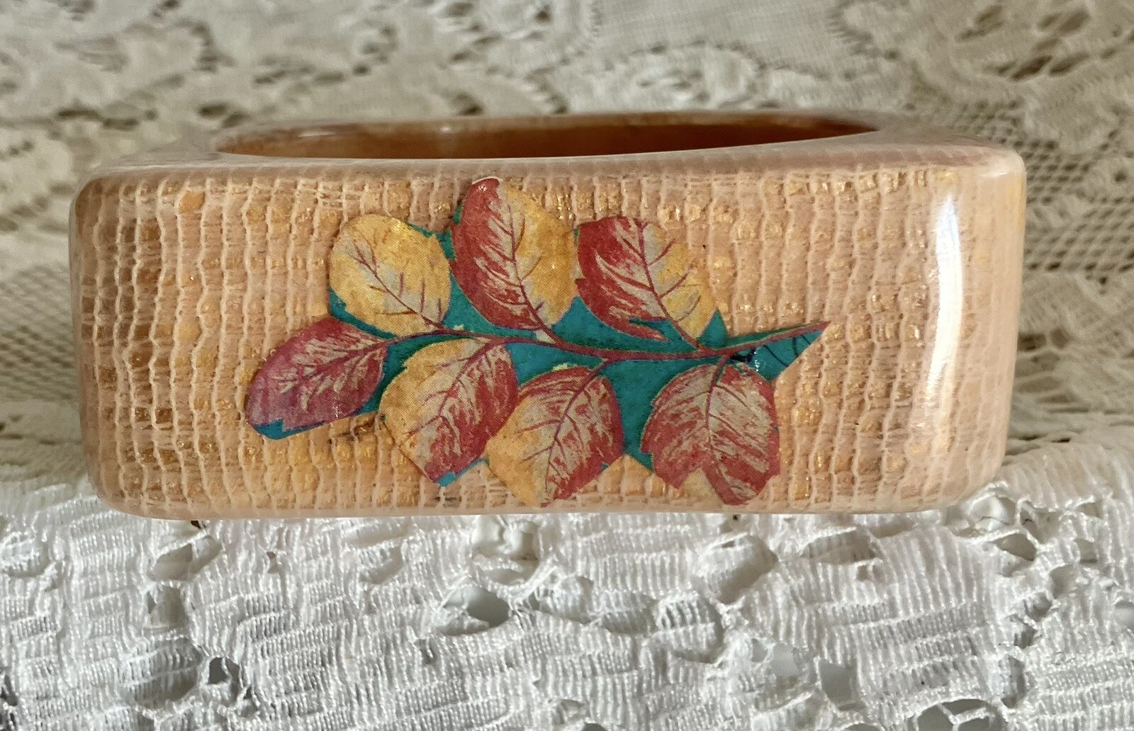 Completely Unique Decoupage Square Plastic Bangle - image 4