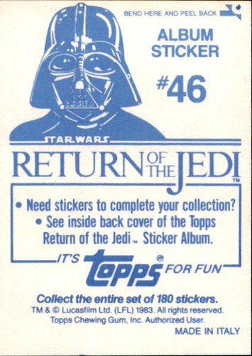 Star Wars ROTJ Trading Card Sticker Album Complete Your Set You Pick 1983 Topps - Bild 93 von 355