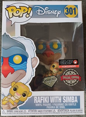 FUNKO POP! 301 RAFIKI WITH SIMBA DISNEY DIAMOND SPECIAL EDITION COLLECTION EMP V