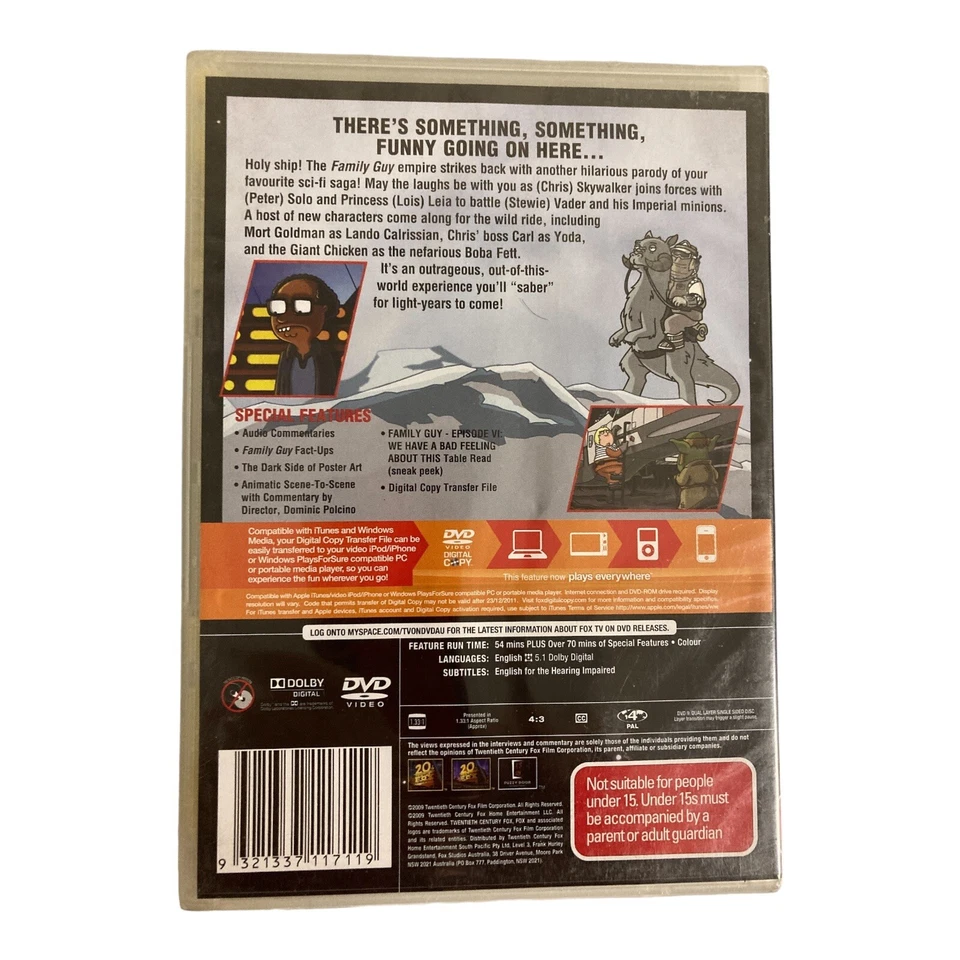NEW Family Guy DVD Something Something Something Dark Side 2009 Region 4 MA15+ - image 3 of 4