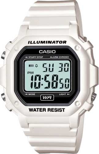 Casio Unisex Quartz Alarm Chronograph White Resin 42mm Watch F108WHC-7A