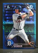 2016 Bowman Chrome #BCP241 Mike Gerber Blue Shimmer Refractor Detroit Tigers