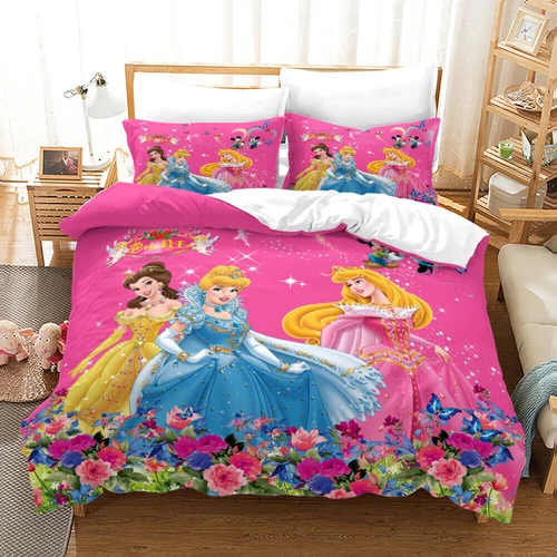 Children Girls Disney Princess 3D Bedding Set Duvet Cover Pillowcase Gifts w1 - Picture 15 of 38