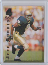 1994 Classic Four Sport Gold Rookie #77 Jeff Burris Notre Dame, Buffalo Bills