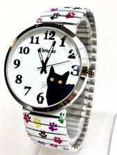 Just a Cat, Mysterious Cat, Cool Cat Stretch Watch