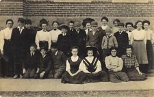 Class Photo Unknown Location RPPC Real Photo Postcard