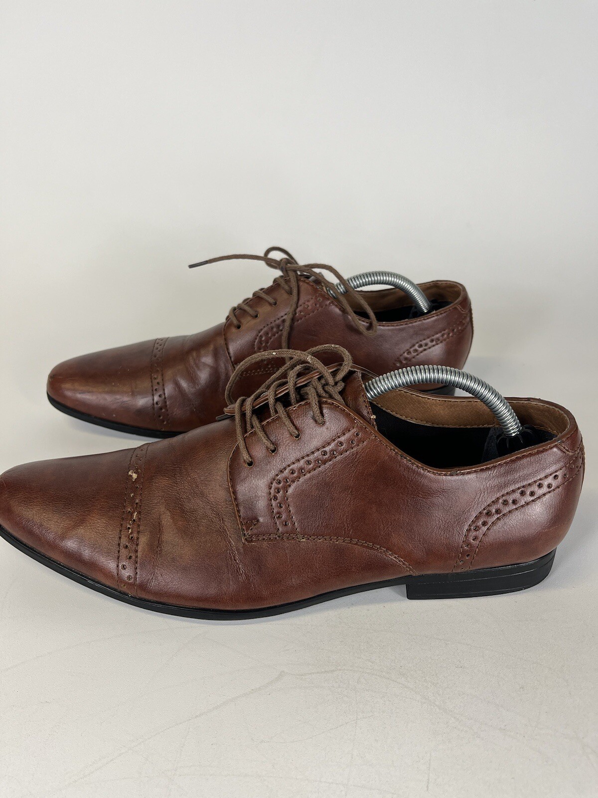 SAOLA Scarpe eleganti Guess da uomo 10 marroni stringate casual finta pelle Oxford