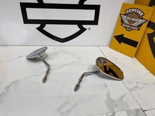 OEM Harley Short Stem Tear Drop Mirrors Set Touring Dyna Softail Chrome