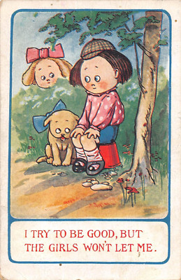 Postkarte Donald Mcgill Kinder I Probieren To Be Good But The Mädchen Won 'Me