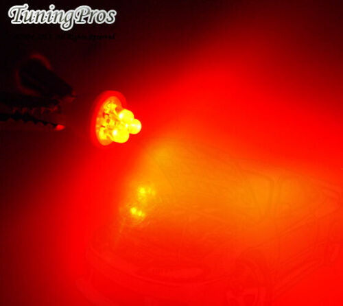 (1 Pair) Set of 2 pcs High Beam Indicator T10 Wedge 3 Red LED Light Bulbs 194 - Picture 3 of 3
