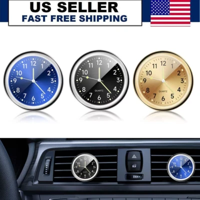 Car Dashboard Clock Mini Tiny Analog Clock Watch for Vehicle Stick On Clock USA