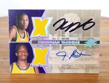 2007-08 SPX Kevin Durant Jeff Green Freshman Tandems Rookie Dual Auto Patch 7/10