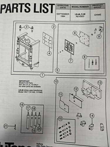 Nutone LB46,LD-49,LA58,LA70MA PC Board Assy. # 1237AREB w/Wiring Instructions - Picture 15 of 16