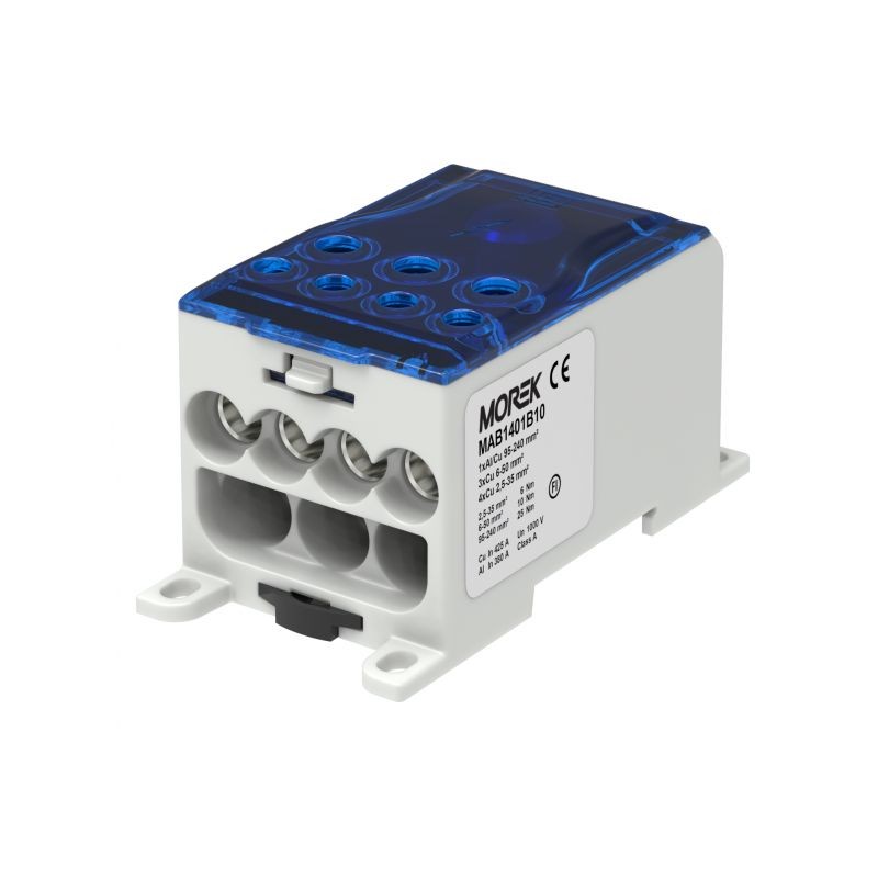 Bloc de distribution 400A bleu résolvant les chutes de tension en 240mm²