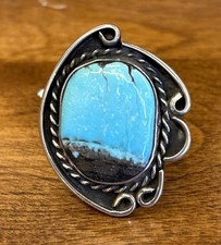Vintage Native American Turquoise Ring Sterling Silver Navajo Ring OLD PAWN