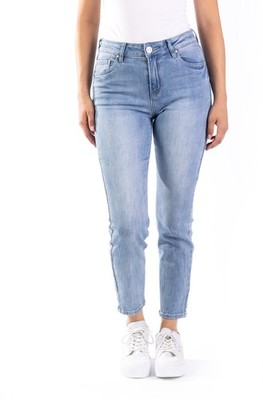Blue Monkey Jeans B-Ware Hellblau Mom Fit Cropped Stretch Hannah Damen Neu