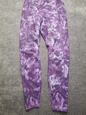 Athleta Rainier Tight Legging Spliced Floral Basalt Violet Womens Medium Petite
