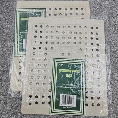 Flic Kitchen Sink Mat Drain Pad Protector 11.5'' x 10'' Natural Rubber Ivory x2