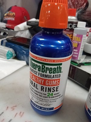 3 Bottles. TheraBreath Fresh Breath Oral Rinse Clean Mint  16 oz,   1046