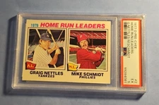 1977 Topps Graig Nettles Mike Schmidt Home Run Leaders #2 PSA 6 EX-MT AUCT#13585