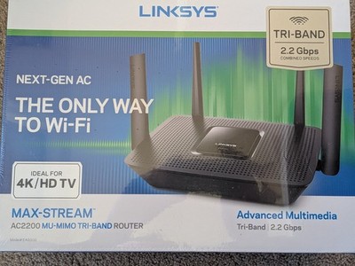 Linksys Max-Stream Tri-Band AC2200 WiFi Router Model: EA8300 (NIB)