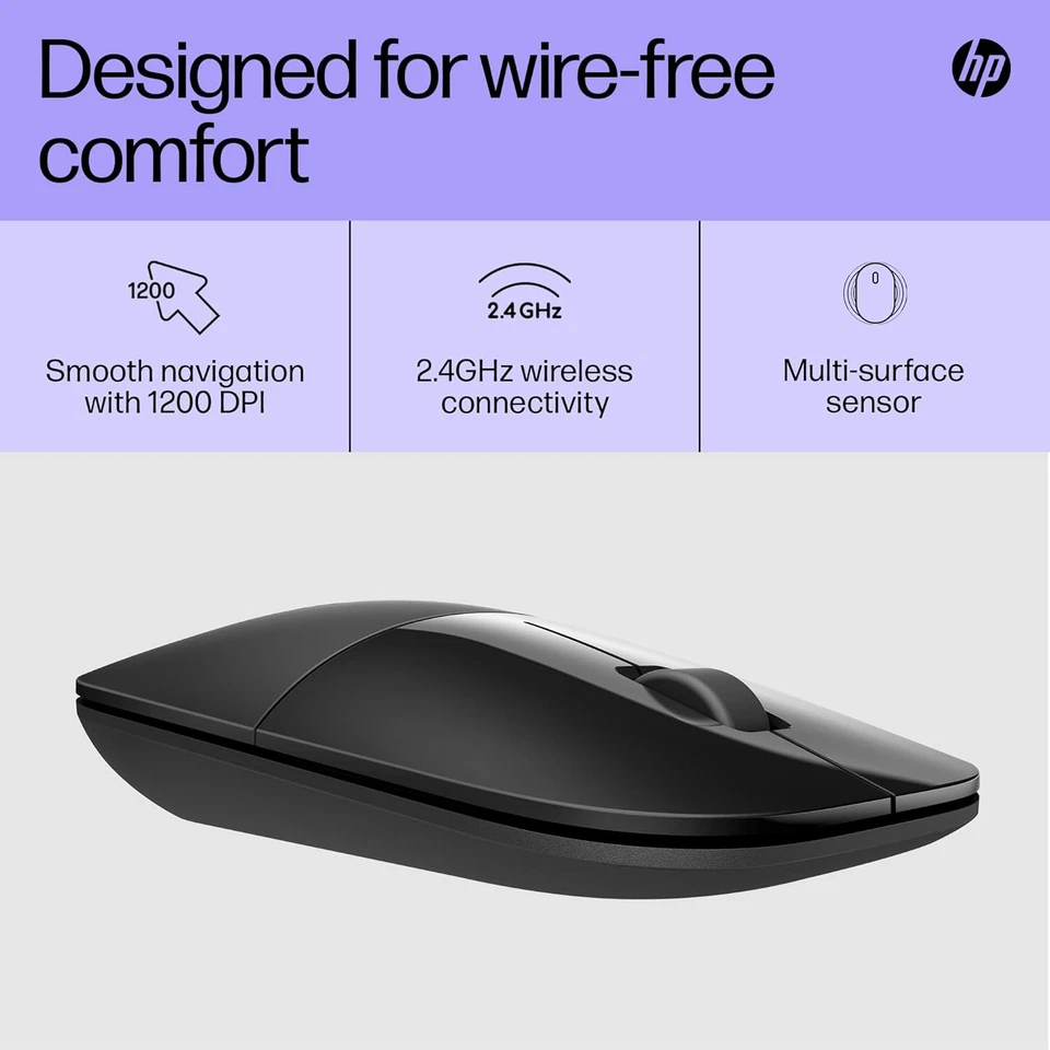 Z3700 Wireless Mouse, Black, Slim, Multi-Os & Device Compatibility, 2.4 GHZ Con - Image 4 of 4