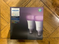 Image of Philips B22 Hue White & Colour LED Smart Bulb 2 Pack