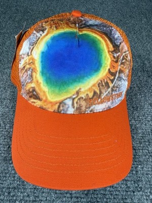 Yellowstone National Park YNP Outdoor Trucker Hat Unisex Orange OS Mesh Back