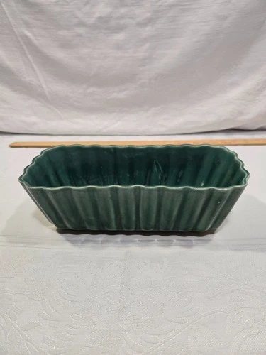 Vintage McCoy Planter Ribbed Turquoise 16510 USA