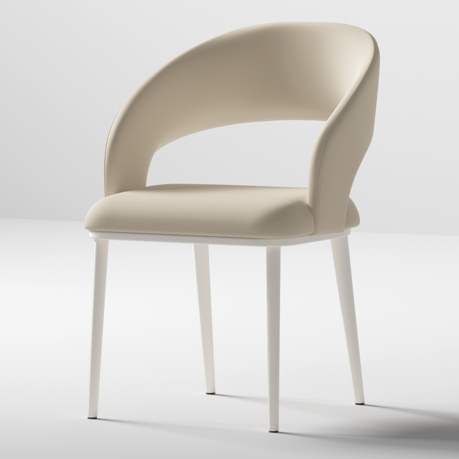 Set of 2 Dining Chairs Modern Upholstered Dining Chairs Comfy Chairs White