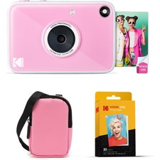 KODAK Printomatic Instant Camera Bundle Pink w/Pink Case