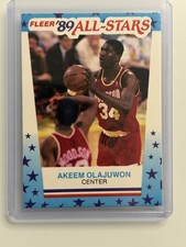 1989 Fleer Akeem Olajuwon ‘89 All Stars Sticker 2 Houston Clean