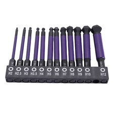 Ball End Hex Bit Set Ball End Hex Drill Bits 1/4 Inch Hex Shank 12 Pcs With