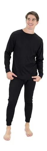 MOSSY OAKS MOSSY OAK MENS THERMAL UNDERWEAR SET, SIZE 2XL, MO-2PCTH - BLACK