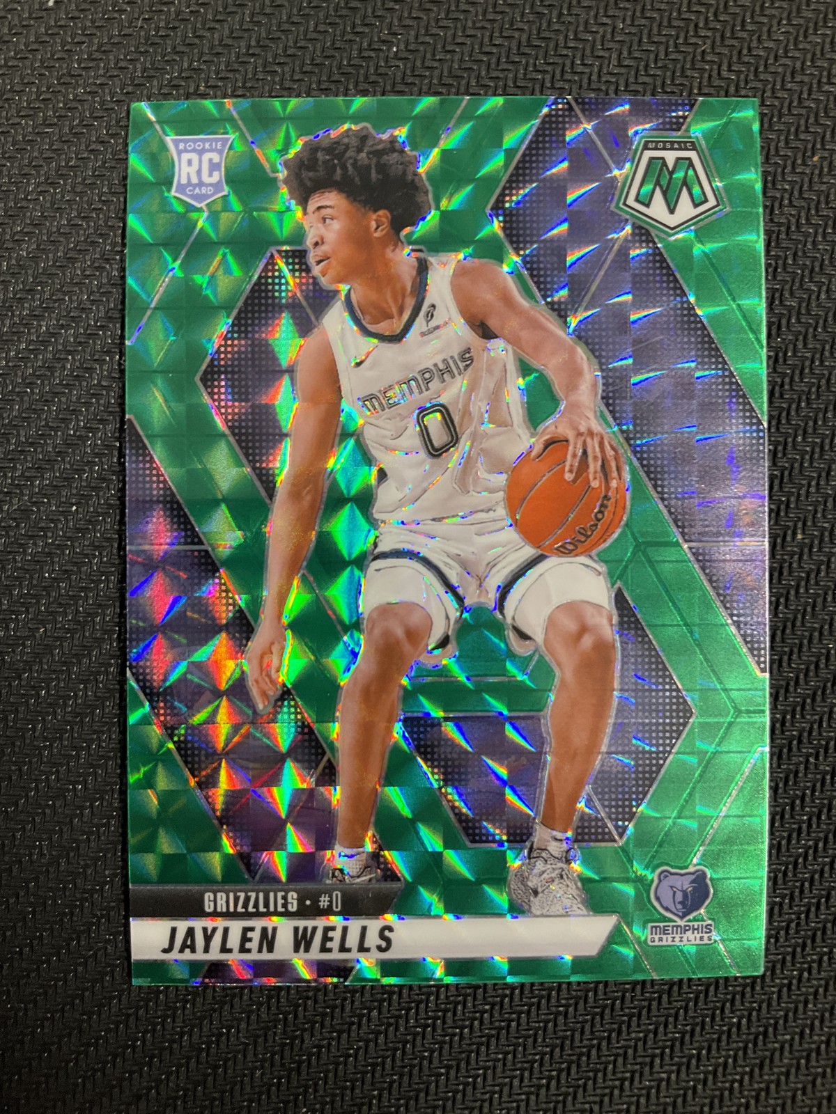 2024-25 Panini Mosaic #240 Jaylen Wells Green Mosaic Memphis Grizzlies
