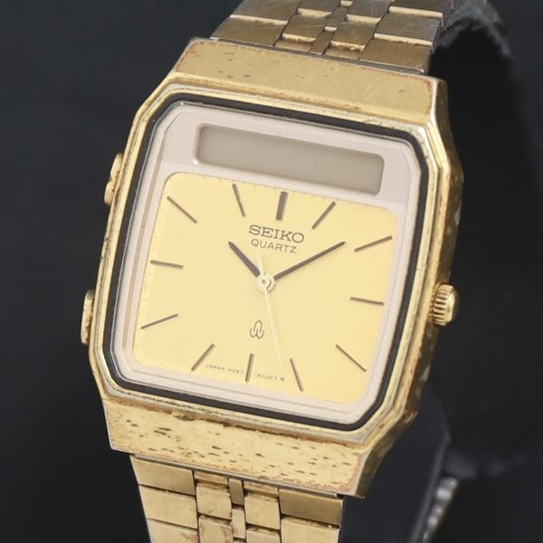 Seiko Wrist Dial Ladies Japan Gold Digi-Ana Vintage Watch H357-5000 - VintageWatches.PK Seiko Wrist Dial Ladies Japan Gold Digi-Ana Vintage Watch H357-5000 - vintagewatches.pk