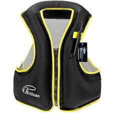 Inflatable Snorkel Vest for Adult, Travel Snorkeling Vest Large-X-Large Black