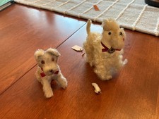 Lot Of 2 Steiff SNOBBY Miniature Dollhouse Poodles W Label  Metal Button
